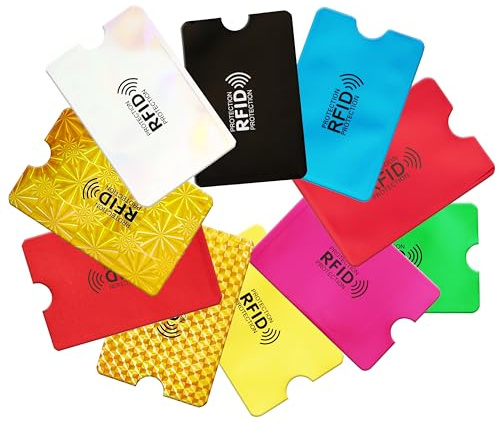 Off-Block RFID Schutzhüllen XL Color Set 10 Stück RFID Schutzhüllen für Kreditkarten, NFC-Blocker, verhindern unerwünschten Zugriff auf RFID-Chip von Bankkarten, das Original aus dem Shopping TV