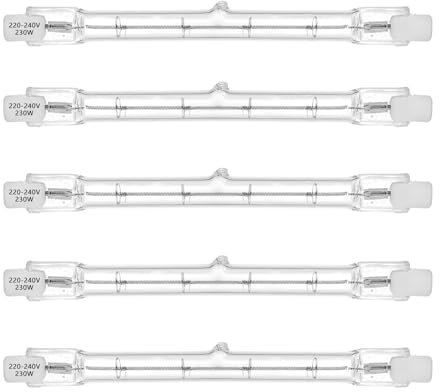 EKSAVE lampe halogène linéaire r7s 118mm 230w halogène Bar 230v 2700k blanc chaud dimmable (5 PCS)
