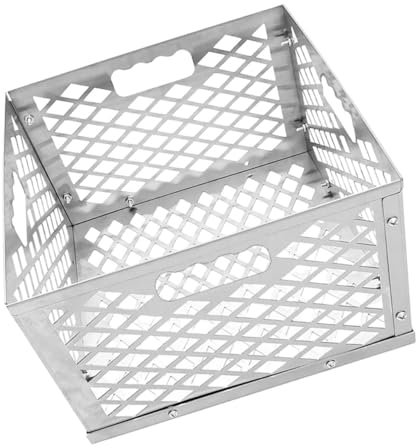 BESPORTBLE Cesta Para Reutilizable De Acero Inoxidable Soporte Resistente Con Asa Para Barbacoa y Parrilla Accesorio Práctico Para Ahumadores Offset De Larga Duración