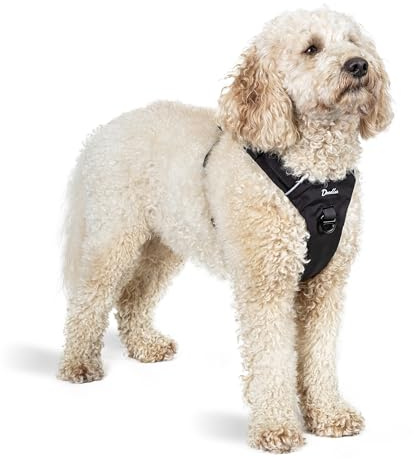 Mikki Doodles Harness for Dogs, Puppies, Adjustable, Quick Release Buckles, Allows Free Movement, Lead Attachment Points on Back & Chest, Can be Used with Double Lead, Reduces Pulling, Small