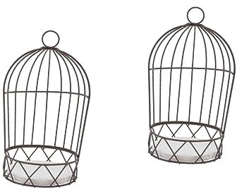 Alipis 2 Stück Blumenständer Kerzenständer Vogelkäfig Dekoration Großer Papageienkäfig Eulenkäfig Süße Vogelkäfig Dekoration Kommode Hauslaterne Dekoratives Banner