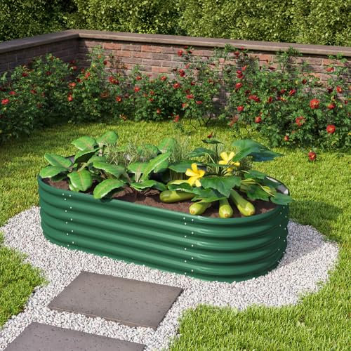 Vitavia Hochbeet Vita 401 Basic, Seegras | Wetterfest aus Zincalume® | Ergonomisch & Rückenschonend | Schutz vor Schnecken & Unkraut | Perfekt für Gemüse & Blumen