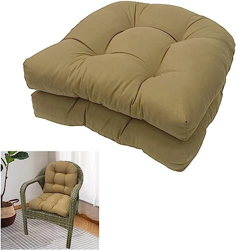 FAFAKO Halbrundes Stuhlkissen for Den Außenbereich, Wetterfest Und Lichtecht – Dekoratives Kissen for Terrasse, Wohnzimmer – 48 X 48 cm – Einfarbig Und Mehrfarbig Stuhlkissen(Green)