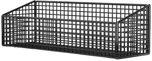 Hängande väggkorg 40 x 13 x 13 cm robust järn väggmonterad skafferi organiseringsställ hängande förvaringskorg för hem kök
