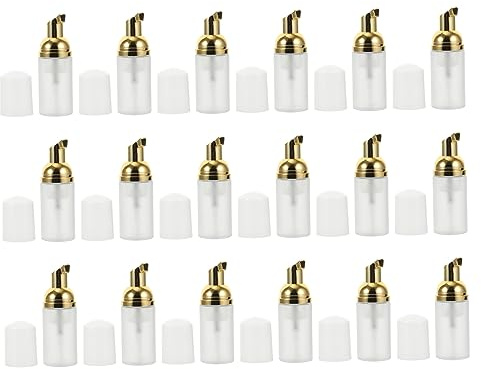 POPETPOP 16pezzi Bottiglie Schiumogene Da Viaggio in Pet Trasparente Opaco Con Pompa Dorata Contenitori Ricaricabili Portatili Per Shampoo Doccia Bottigliette Salva Spazio Antigoccia