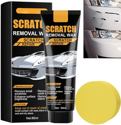 60ML New T Cut Scratch Remover Wax for Cars,Fast Acting Car Scratch Remover Kit,Best Car Scratch Repair Paste with Wipe Sponge for Paint Scratches,Long-Lasting Care,Black Car Polish for Scratches
