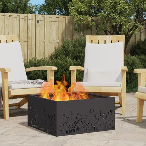 Générique brasero carré Noir 60x60x30 cm en Acier,Maison & Jardin,Cheminées,Noir,10.2 KG,858926