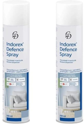 CD Indorex Flea & Dust Mite Spray – Dual‑Action Home Flea Control – 500 ml – Kills Fleas, Lice & Dust Mites – Long‑Lasting Protection (pack of 2)