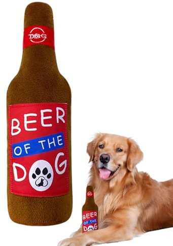 Jouets à Coupelle pour Chien - Jeu en Forme de Bouteille de Vin | Jouet À Mâcher En Peluche - pour Mâchonnement Stimulation Mentale Activité Physique Intérieur Extérieur Caisse Enrichissement