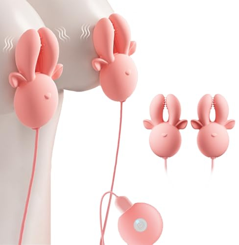 Pinze vibranti per capezzoli ricaricabili USB – Morsetti regolabili con 18 modalità, stimolatore per capezzoli delicato e potente, accessori intimi per donne e coppie