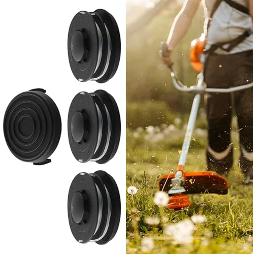 Lawnoval Spulenkappenabdeckung Trimmerkopf-Set mit 2 x 5 m Schnur, 1,4 mm Nylonfaden für GC-ET 4530, CG-ET 4530, RTV 400/550 Serie