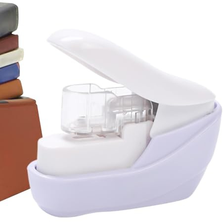Pinzatrice portatile compatta senza graffette, macchina da ufficio da 15,2 x 7,6 cm con facile utilizzo, cucitrice in metallo, strumento per documenti dal design elegante, raccoglitore per carta per