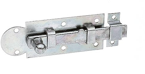 Alberts 113018 Fensterriegel | gerade, mit befestigter Schlaufe | galvanisch verzinkt, dickschichtpassiviert | Platte 80 x 30 mm