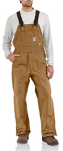 Carhartt Men's Flame Resistant Duck Bib Overall - brown - 42W x 28L