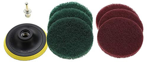 Multifunctional Kitchen Cleaning Tools Drill Powered Brush Tile Scrubber Drill Cleaning Brush with Shaft Scouring Pads with Design for Grout Tiles Sinks Batht