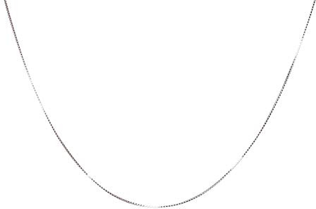 NAG.HC Collar de cadena de caja italiana fina de plata de ley 925 de 0,8 mm de ancho - Oro y plata - 14-30 pulgadas (19, plata)