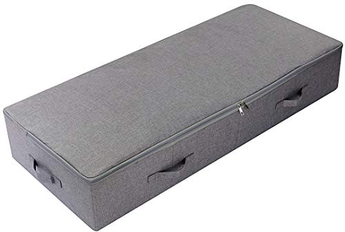 iwill CREATE PRO Under Bed Storage Bin, 100cm Large Foldable Container with Lid | 39.4x16.9x7 Dust-Proof Washable Organizer for Shoes, Clothing, Bedding | Durable Plastic Board, Dark Gray