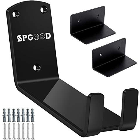 SPGOOD Fahrrad Wandhalterung 3 in 1 Fahrradhalterung, Aufhängung Fahrradhalter 2X Stützwinkel 2X Chutzpads Tragkraft 32KG für MTB,E-Bikes,Rennrad Schwarz
