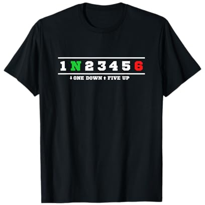 1N23456 Levier de Changement de Vitesse pour Moto T-Shirt