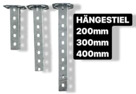Nordost Elektromontagen GmbH Hängestiel Kabelrinne Kabelbahn Kabelkanal Kabeltrasse (400mm) - Silber, 400 mm, tauchfeuerverzinkt, S235JR / St 37, 1,5 mm
