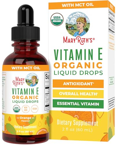 MaryRuth Organics USDA Vitamin E Liquid Drops 2 Month Supply | Bone and Joint Health | Cognitive Health for Adults and Kids | Sugar Free, Vegan, Non-GMO, Gluten Free | 2 Ounces