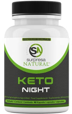 Surpresa Natural® - Keto Night | 90 Keto Kapseln | Kombination aus Magnesium, Vitamin B6, Grünteeextrakt, L-Carnitin & L-Tyrosin für 1 Monat Vorrat | laborgeprüft & vegan | Made in Germany