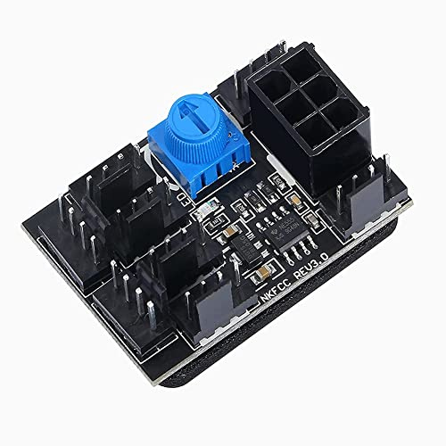 Lüfteradapter, 3-polig, 4-polig, PWM-Gehäuse, PC-Gehäuse, Kühlung, Verteiler, 8-Wege-Controller, 12 V, mit 6-poligem Netzanschluss