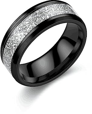 MAGIIE Schmuck Herren Ringe Stahltitan Damen,Ring Paar Edelstahl Ringe Verlobungsringe Bandringe,Ring Herren Schwarz Größe 54 bis 67 (Schwarz, 54)