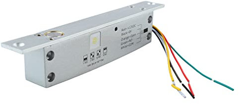 DC 12V 5 Lines Electric Bolt Lock - Narrow Deadbolt Drop Bolt Door Lock with Time Delay LED Display for Door Entry Access Control (Power Off Unlocking)