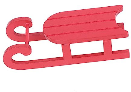 Abaodam 2stücke Weihnachts-Schlitten Holzornament Rot Kreative Tischdekoration Für Wohnzimmer Küche Stabile Handwerksqualität Festliche Heim Bürodeko Geschenk Für Familie Und Freunde