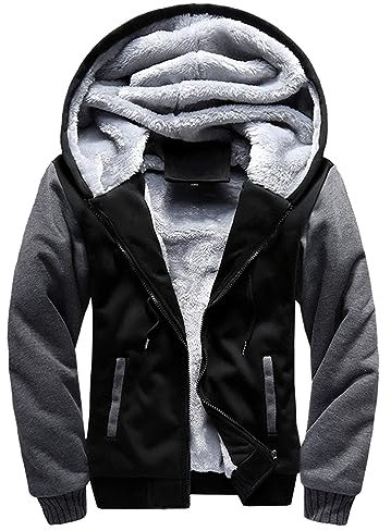 Generisch Motorrad Bekleidung Herrn, Hoodie Mit Reißverschluss Sweatshirt Herren Fleecejacke Kapuze Outdoor Winter Sweatjacke Gefütterte Warm Kapuzenjacke Für Männer Hoodie Sweatshirt (XXL, Gray)