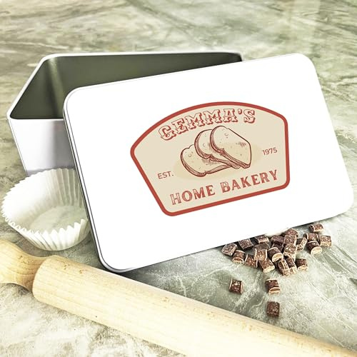 Vintage Label Bread Slices Personalised Home Bakery Storage Tin Personalised Gift | Custom Gift | Personalized Tin | Cake, Biscuit & Treat Tins | Gift For Her | Gift For Him