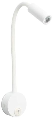 HVZUM Lampada da lettura a LED 3 W, 3000 K, lampada da parete per interni, a collo di cigno flessibile, girevole a 360°, con interruttore