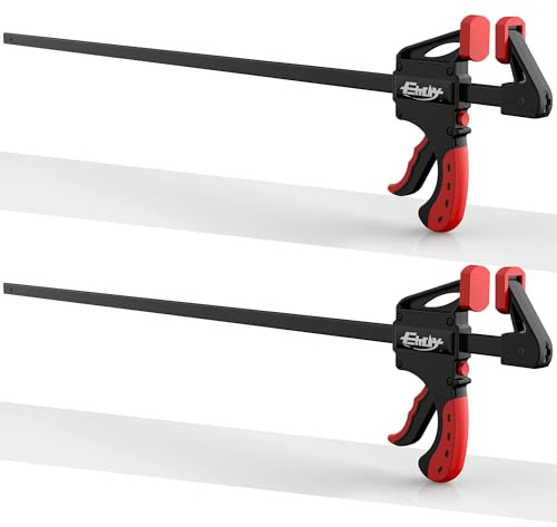 EHDY Bar Clamps for Woodworking, 24 Inch One-Handed Clamp/Spreader, Light-Duty Quick-Change F Clamp with 130lbs Load Limit, 2-Piece