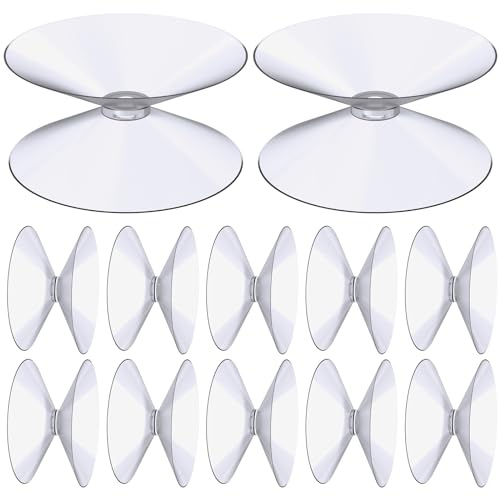 flintronic Ventosa de doble cara, Ventosas Furgoneta Camper, ventosa transparente sin ganchos, Ventosas parasol coche para Baño,Armario,Ventana,12 Piezas(tamaño 20 mm)
