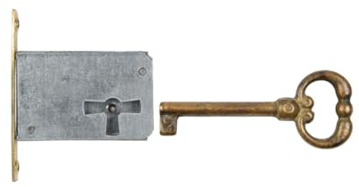 Holzando Möbelschloss Einsteckschloss mit Schlüssel 0012Q-3015 Rechts - Dornmaß 40mm - Halmlänge 45mm