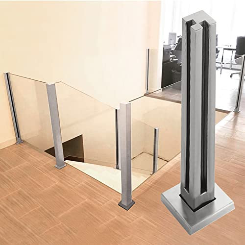 ASerZenith Klemmstange für Glaszaun an Veranda, Robustes Treppengeländer, quadratischer Pfosten, Baluster für Sichtschutzzäune im Freien für Hofmauer/Terrasse/Balkon/Garten, Saphir-80 cm