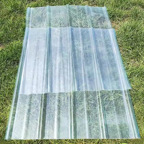 Transparente Welldachplatten, 4 Stück, schlagfeste Dachplatten für Gewächshaus, Pergola, leicht zu schneiden und zu biegen, Tageslichtplatten (88,9 x 149,9 cm)