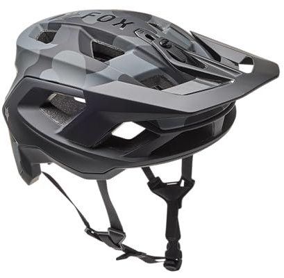 Fox Racing Speedframe Camo Helmet, CE – MTB Fahrradhelm – MIPS Schutz – ECE Helm – Optimierte Belüftung – Verstellbare Passform – Abnehmbares Visier – Black Camo, Größe: M