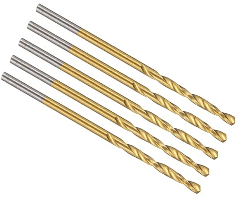PATIKIL 1,6mm Punta da Trapano, M42 Acciaio ad Alta Velocità al 8% di Cobalto con Gambo Dritto 135° Rivestito in Nitruro di Titanio (TiN) per Acciaio Inossidabile in Metallo Duro - 5 Pezzi