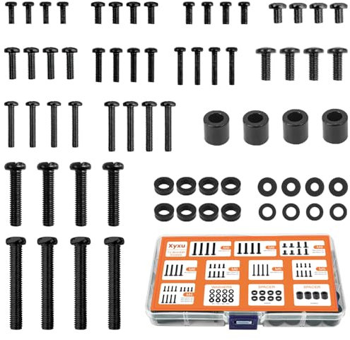 Xyxu TV Bracket Screws, 76PCS TV Mounting Screw Kit with M4 M5 M6 M8 Universal VESA Screws, Bolts, Spacers & Washers for Any Wall Mount or Stand – Perfect for Most Television Up to 80 Inch