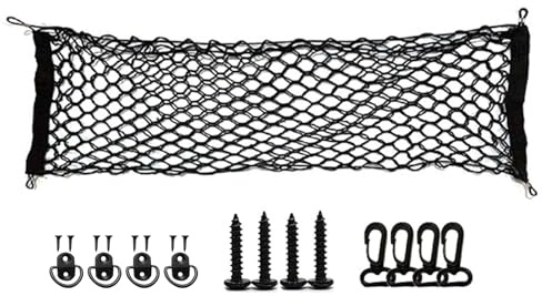 ZWWOGE Rete Bagagliaio Auto, 90×40cm Rete Elastica, Rete Portabagagli Auto con 4 Ganci, Rete Soffitto Tetto Organizer, Truck Tronco Reti Car Van, Universale