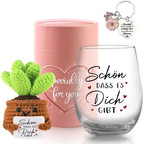TUZELIYA Geschenke für Freundin - 19oz / 550ml Weingläser Geburtstagsgeschenk für Frauen - Personalisierte Geschenke für Beste Freundin - Dankeschön Geschenk - Geschenkideen für Frauen Kollege Mama