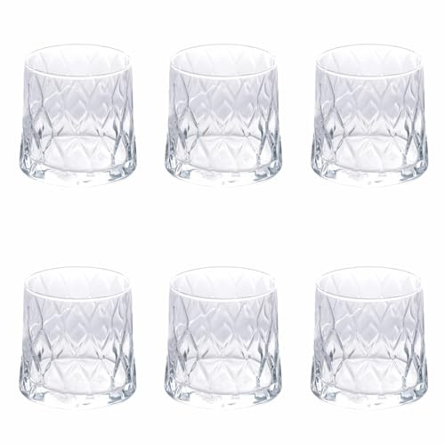 Villa d'Este Home Tivoli 1996 Lot de 6 verres à eau 370 ml, surface travaillée en relief, pagode