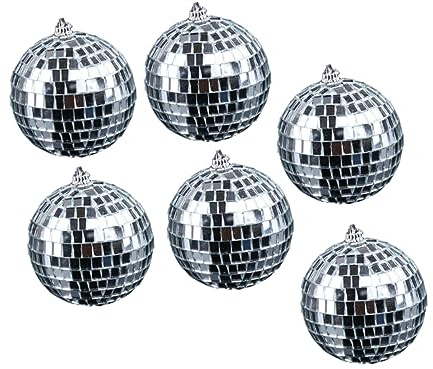 Gatuida 6 pezzi Palla da Discoteca Argentata da Sfere Riflettenti per Feste Matrimoni e Decorazioni Natalizie per e Night Club