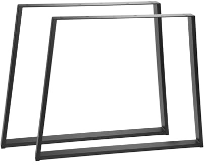 INDUSTRIAL IRON OAK Tischkufen Trapez 72 cm – Tischbeine Metall Schwarz – 2er Set – Trapezförmig – Höhenverstellbar – DIY Tischgestell – Made in EU