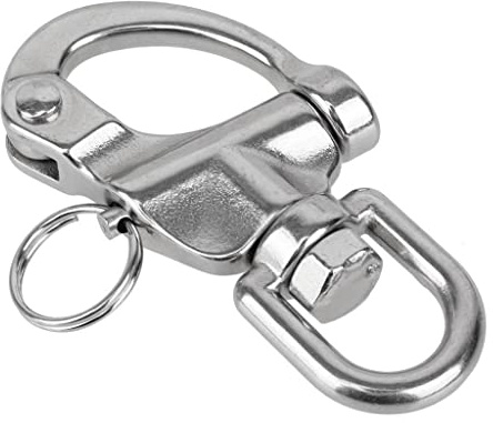 MXRGUMVI Swivel Eye Snap Shackle 316 Stainless Steel Marine Boat Yacht Hardware 87 mm, Silver