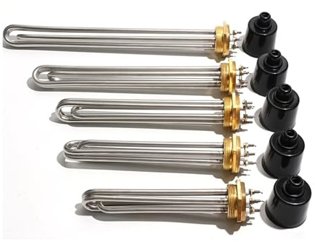 Xuro Elvärmare DN32 DN40 DN50 Värmeelement SUS304 220V Rörformad Booster 3KW 4.5KW 6KW 9KW 220V 12KW(DN50 58mm 2inch,380V_9KW 285MML)