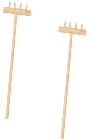 Hohopeti 2 pièces Mini Râteau Jardin Zen Outil de Dents pour Sable Accessoires Décoratifs pour Maison Jardin et Plantes Pot Relaxation et Créativité
