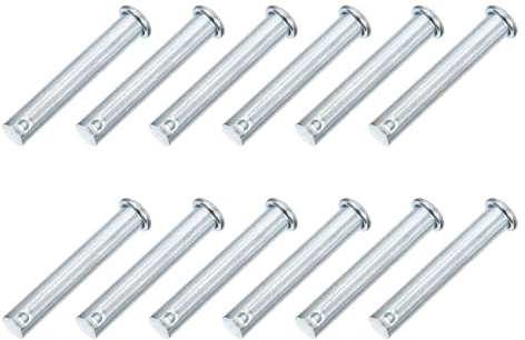 QUARKZMAN 12 Stück M10 x 60mm Einloch Bolzen Mit Flachkopf Aus Verzinktem Kohlenstoffstahl Für Anhänger Verriegelung Mechanikerreparaturen Möbelmontage Industrieequipment